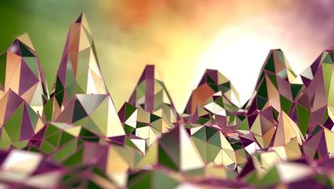 Polygonal Mosaic Background. Low poly mountains landscape Low poly mountai... Foto stock