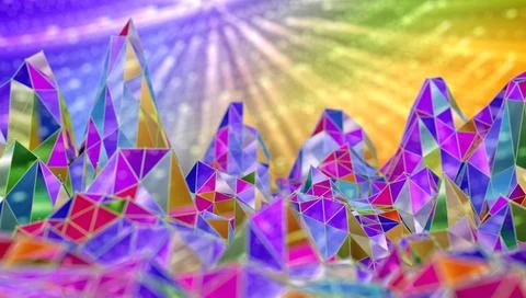 Polygonal Mosaic Background. Low poly mountains landscape Low poly mountai... Foto stock