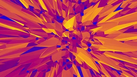 Polygonal mosaic background with vertex, spikes in cartoon modern 3D design Stock Footage