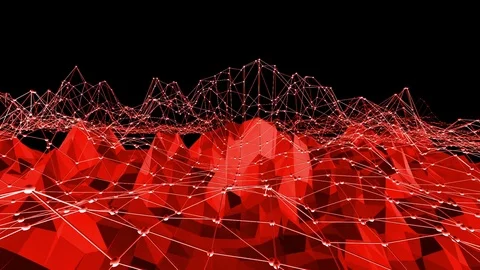 Polygonal mosaic background with vertex, spikes in cartoon modern 3D design Stock Footage
