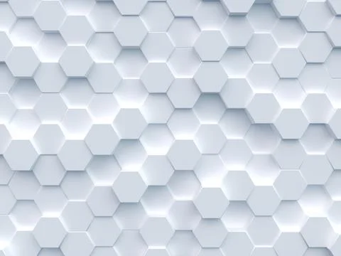 Polygonal mosaic surface with white hexagon. Illustrazione stock