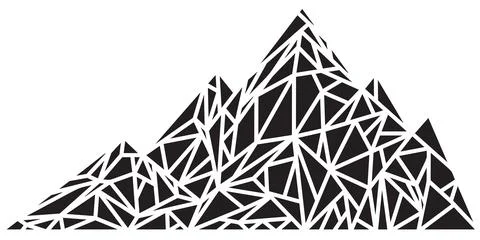 Polygonal mountain silhouette Ilustração Stock