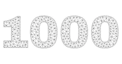 Polygonal Network 1000 Text Caption 스톡 일러스트