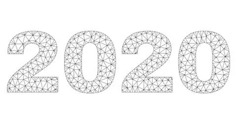 Polygonal Network 2020 Text Caption Stock Illustration