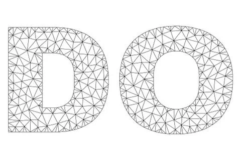 Polygonal Network DO Text Label 스톡 일러스트