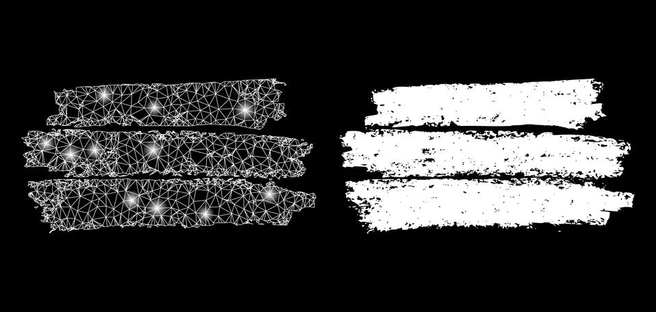Polygonal Network Mesh Charcoal Texture Template with Light Spots Stock Illustration