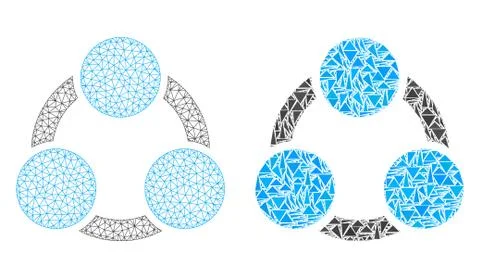Polygonal Network Mesh Cooperation and Mosaic Icon Stock Illustration