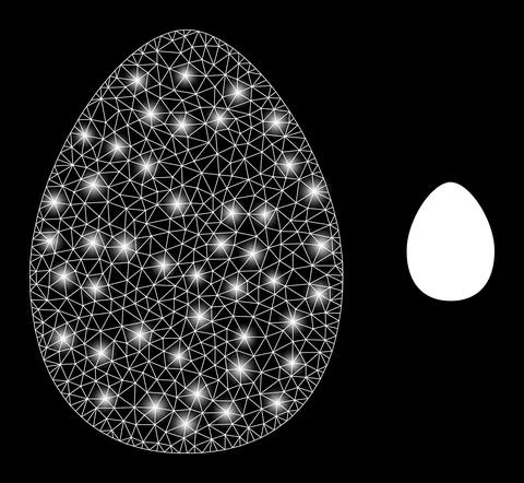 Polygonal Network Mesh Egg with Magic イラスト素材