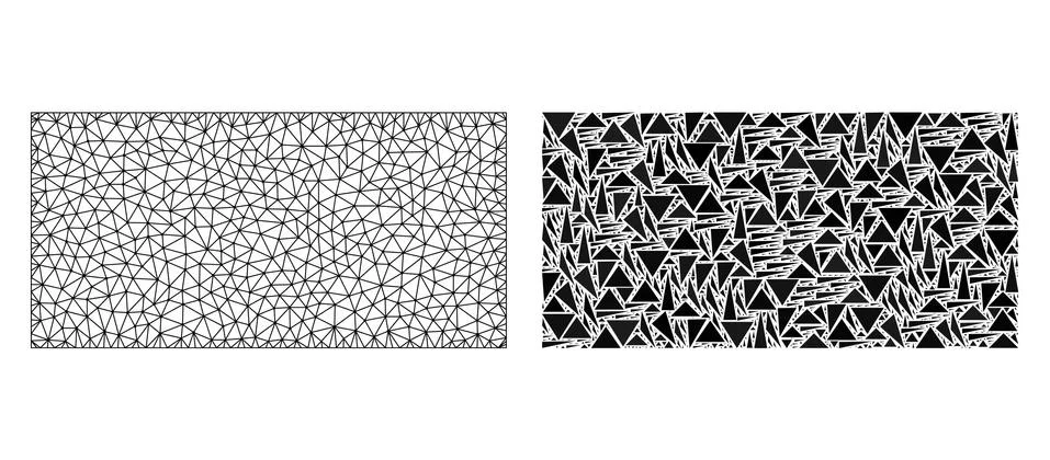 Polygonal Network Mesh Filled Rectangle and Mosaic Icon Stock Illustration