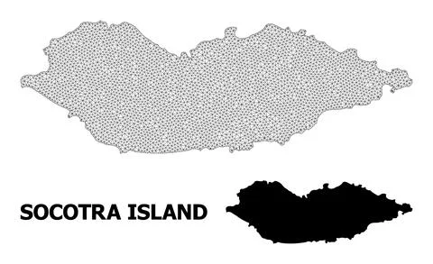 Polygonal Network Mesh High Detail Vector Map of Socotra Island Abstractions Stock Illustration