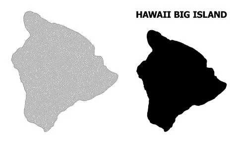 Polygonal Network Mesh High Resolution Vector Map of Hawaii Big Island Illustrazione stock