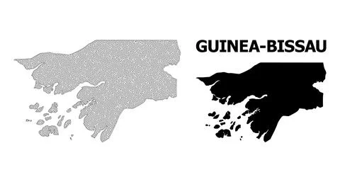 Polygonal Network Mesh High Resolution Vector Map of Guinea-Bissau Abstractions Stockillustratie
