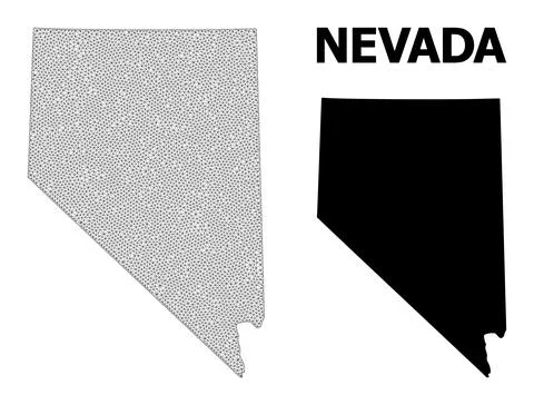 Polygonal Network Mesh High Resolution Vector Map of Nevada State Abstractions Stock Illustration