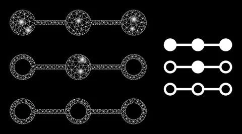 Polygonal Network Mesh Link Lines with Nodes with Glare Spots イラスト素材