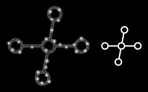 Polygonal Network Mesh Node Links with Magic Stock Illustration