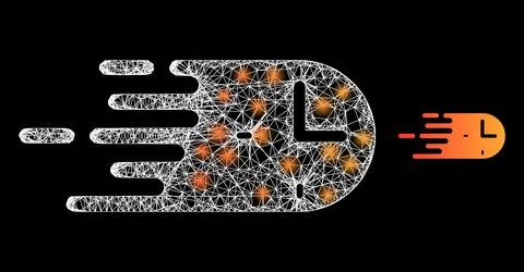 Polygonal Network Mesh Rush Time with Magic Stock Illustration