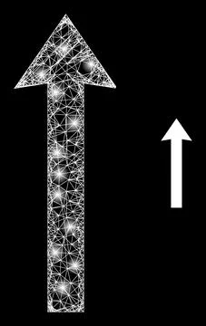 Polygonal Network Mesh Send Up with Light Spots Stock Illustration