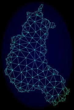 Polygonal Network Mesh Vector Abstract Map of Champagne Province Ilustración de archivo