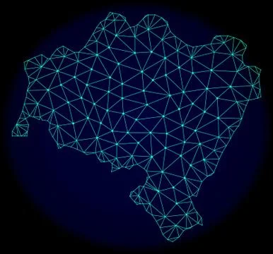 Polygonal Network Mesh Vector Abstract Map of Lower Silesia Province Stock Illustration