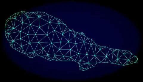 Polygonal Network Mesh Vector Abstract Map of Pico Island Ilustración de archivo