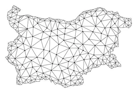 Polygonal Network Mesh Vector Map of Bulgaria Stock Illustration