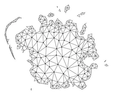 Polygonal Network Mesh Vector Map of Micronesia Island Stock Illustration