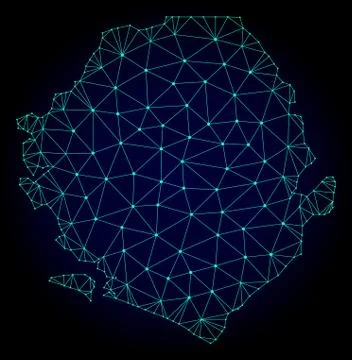 Polygonal Network Mesh Vector Map of Sierra Leone Stockillustratie