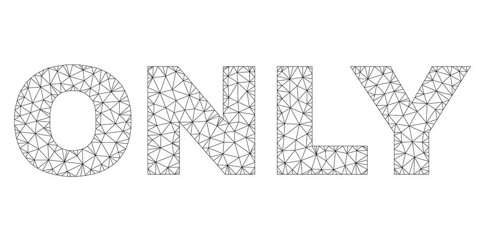 Polygonal Network ONLY Text Caption Illustration