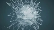 Polygonal Network Shape. Abstract 3D Render Animation Loop Stock Footage