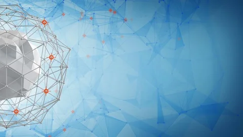 Polygonal network shape. Abstract 3D render animation loop 4k UHD (3840x2160) Stock Footage 76594778
