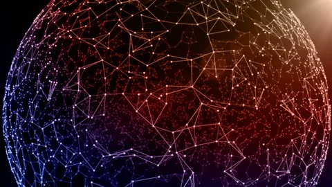 Polygonal Network Shape Dynamic Gradients 4K Stock Footage 117628834