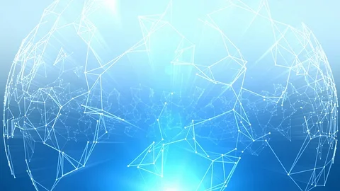 Polygonal Network Shape Dynamic Gradients 4K Stock Footage 121204756