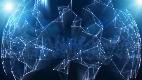 Polygonal Network Shape Dynamic Gradients 4K Stock Footage 121213185