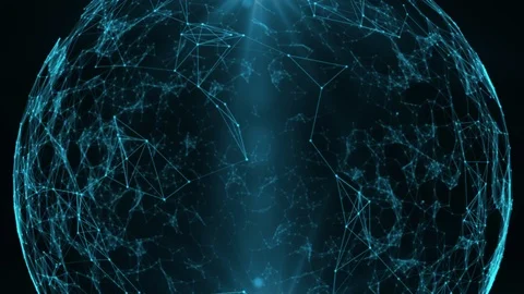 Polygonal Network Shape Dynamic Gradients 4K Stock Footage 121911640