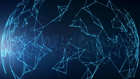 Polygonal Network Shape Dynamic Gradients 4K Stock Footage 121913466