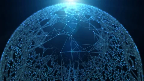 Polygonal Network Shape Dynamic Gradients 4K Stock Footage 121919570