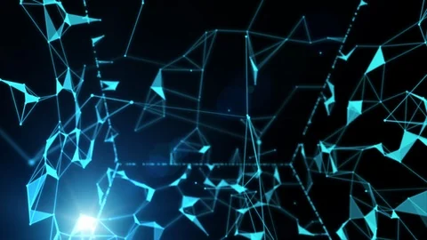 Polygonal Network Shape Dynamic Gradients 4K Stock Footage 122003208