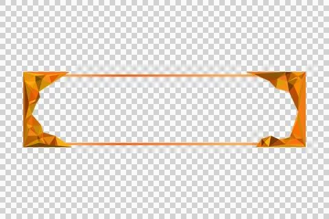 Polygonal orange style art horizontal frame art decoration element isolated 스톡 일러스트