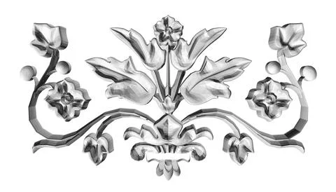 Polygonal pattern of gray decorative ornament isolated on white background. Stock Illustration