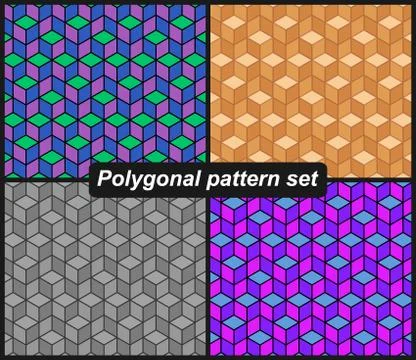 Polygonal pattern set Stock Illustration