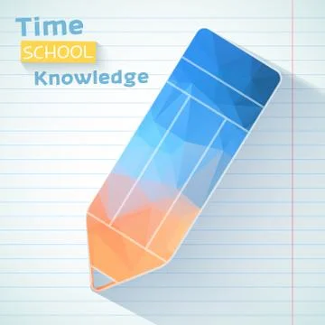 Polygonal pencil school background. Vector illustration design Stock Illustration