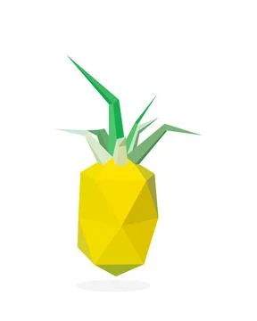 Polygonal pineapple art image. low poly pineapple vector illustration. Illustrazione stock