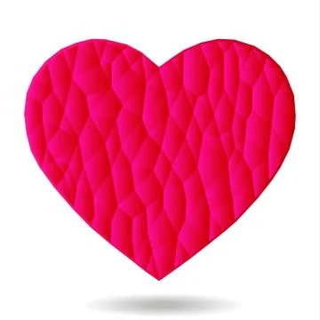 Polygonal pink heart gem. Vector illustration. Bright image of triangles Stock Illustration