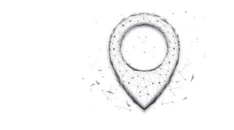 Polygonal pointer. Concept of navigate, delivery, transportation, map locatio Illustrazione stock