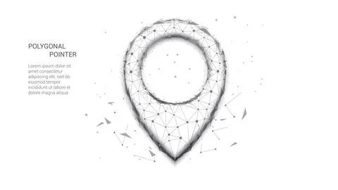 Polygonal pointer. Concept of successful navigate, delivery, transportation,  Stock Illustration