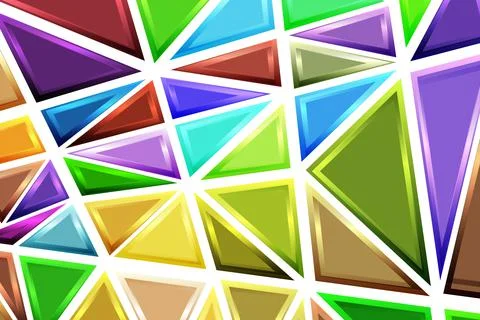 Polygonal rainbow mosaic background. Abstract low poly vector illustration Stock Illustration