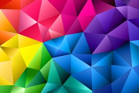 Polygonal rainbow mosaic background. Abstract low poly vector illustration Stock Illustration