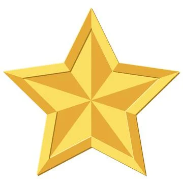 Polygonal rating star with border on white background. For rating or decoration Stock Illustration
