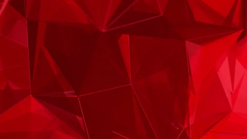 Polygonal red elements. Abstract looped animation of triangles. Stock Footage 242479873