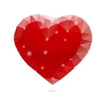 Polygonal red heart Stock Illustration